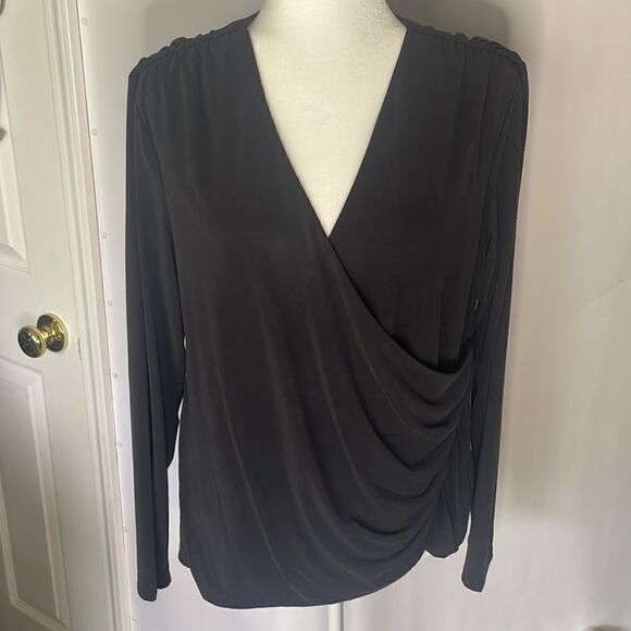 Express modal blend crossover shirred shoulder top - Picture 1 of 15